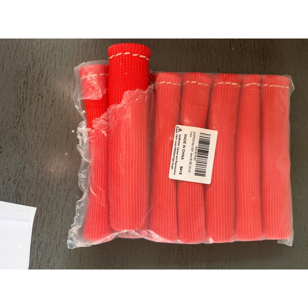 JDMSPEED 8 Pack Red 1200 Degree Spark Plug Wire Heat Shield Protector Sleeves